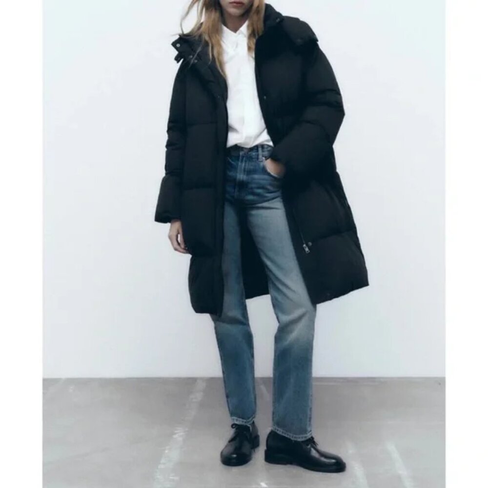 NWT Zara Duck Down Puffer Jacket - Picture 2 of 5